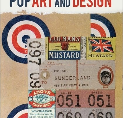 The image is depicting the editing of a Pop Art and Design Colmans book by Anne Massey and Alex Seago. Full Text: Edited by Anne Massey and Alex Seago POP ART AND DESIGN COLMANS 097 09 044280 2 3 MUSTARD MUSTARD G.P.O DATE TIME FROM WORCESTER SUNDERLAND TO VIA BIRMINGHAM & YORK GLORY 051 051 044240 044240 NONCHALANCE ENGLAND'S 069 069 143492 043492 The ability to look like an owl when you have behaved Like an 155. ₪ B OMSBURY