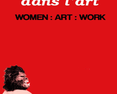 This image is highlighting the importance of recognizing the contributions of people in the art world. Full Text: Les Femmes dans l'art WOMEN : ART : WORK