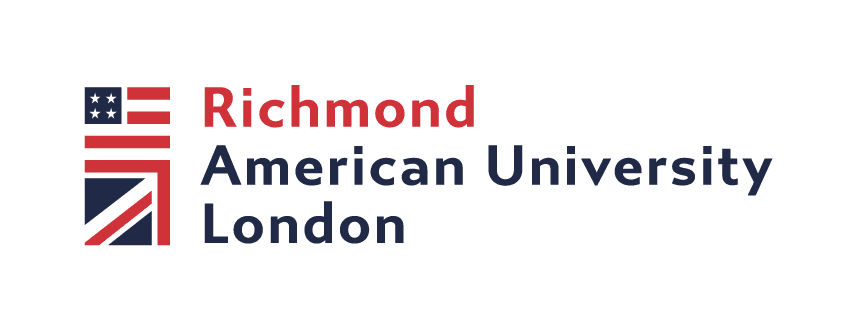 Students are gathered in front of Richmond American University London for an event. Full Text: ** Richmond ** American University London